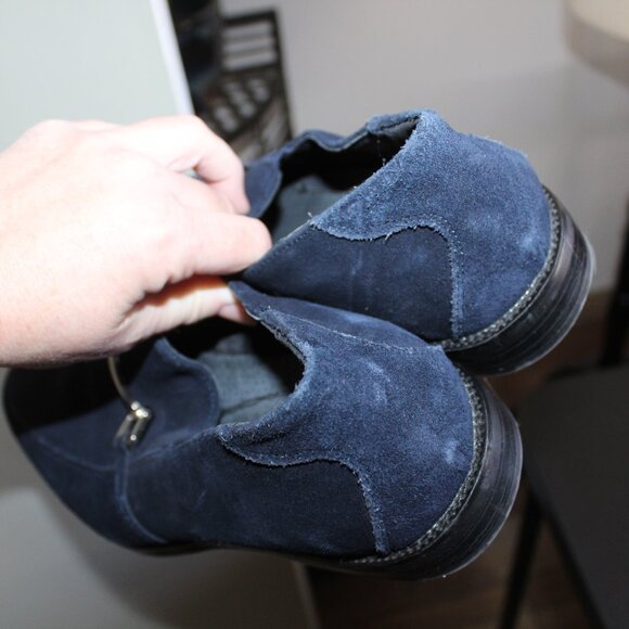 Stacy Adams 10M Men's Blue Suede Slip-On Loafers Dress Shoes w/ Chrome Buckle - Picture 14 of 16